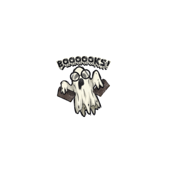 Spooky booookworm model negru pe tricou