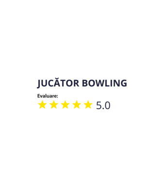 evaluare: jucător bowling de 5 stele model alb pe tricou
