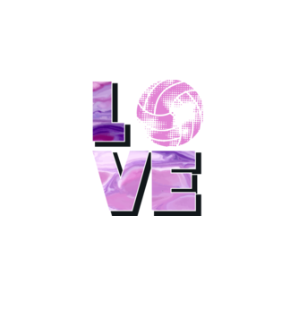 Love volleyball model negru pe tricou