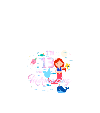 Mermazing Birthday 13 model negru pe tricou