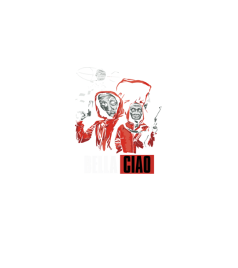 bella ciao money heist model negru pe tricou