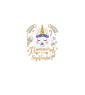 Llamacorns are born in September model alb pe tricou