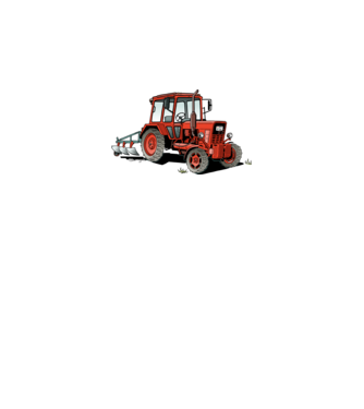 TRACTOR model alb pe tricou
