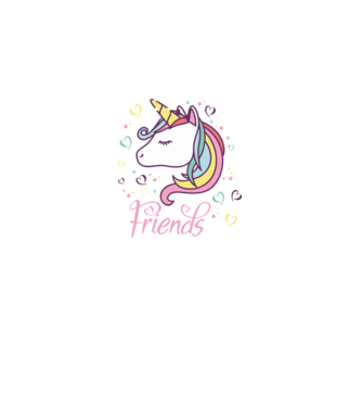 Unicorn Friend model negru pe tricou