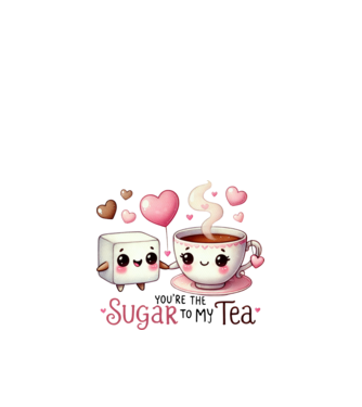 Sugar to my Tea model alb pe tricou