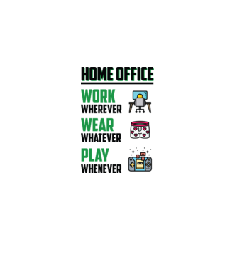 Home office model alb pe tricou