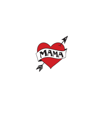 mama model alb/roșu pe tricou