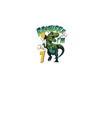 'Birthday Dinosaur rawww i''m 1' model alb pe tricou