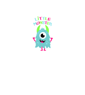 Little monster model alb pe tricou