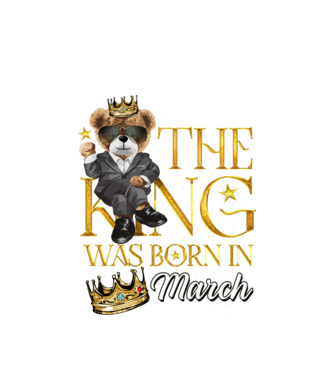 The king was born int MARCH model alb pe tricou