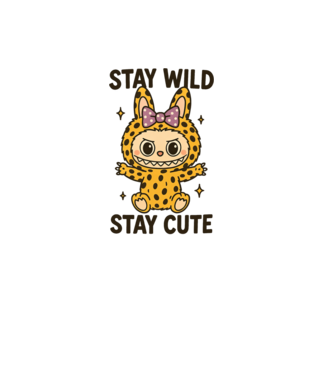 Stay wild - Labubu model alb pe tricou