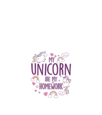 My unicorn ate my homework model nisipiu pe tricou