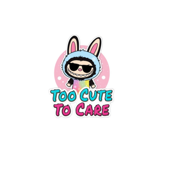 Too cute to care model negru pe tricou