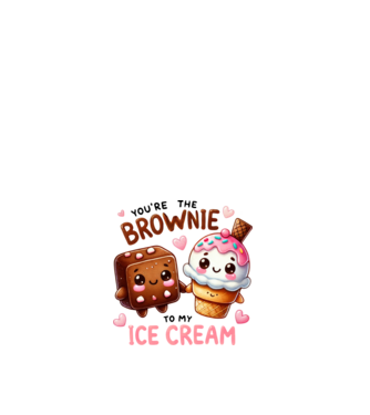 Brownie to my Ice Cream model alb pe tricou