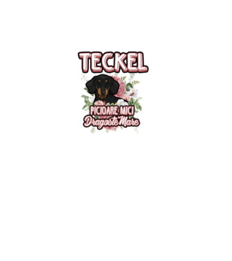 teckel : picioare mici dragoste mare model alb pe tricou