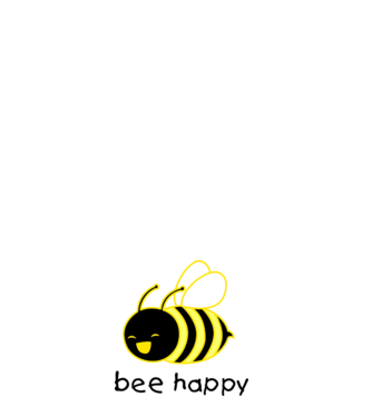 bee happy model negru pe tricou