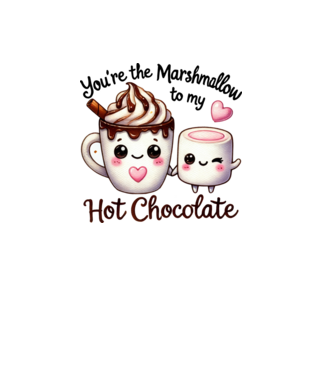 Marshmallow to my Hot Chocolate model alb pe tricou