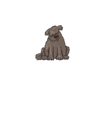 Dog silhouette model gri pe tricou