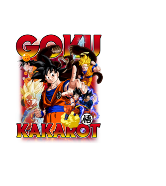 goku dragonball model negru pe tricou