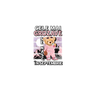 RETRO teddy fetişcană SEPTEMBRIE model negru pe tricou