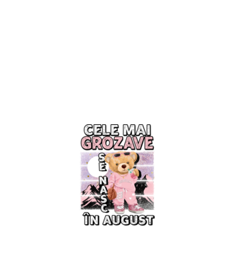 RETRO teddy fetişcană AUGUST model alb pe tricou