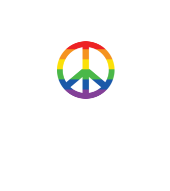Peace pride model alb pe tricou