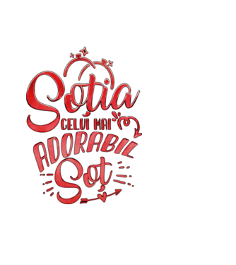 Soția celui mai adorabil soț model negru pe tricou