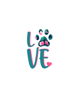 LOVE CÂINI model alb pe tricou