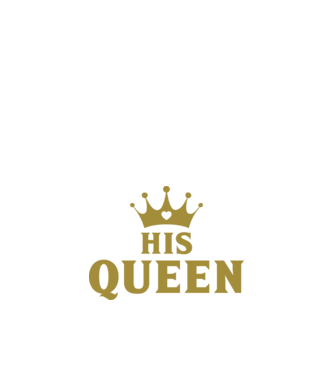 His Queen model negru pe tricou