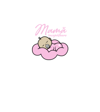 Mamă începătoare model alb pe tricou