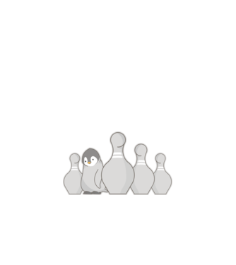 Bowling pinguin model alb pe tricou