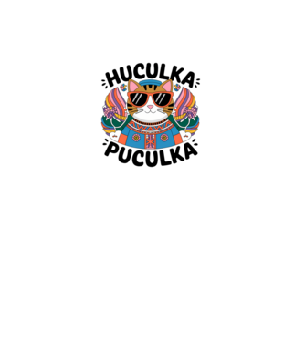 Huculka Puculka pisică 3 model alb pe tricou