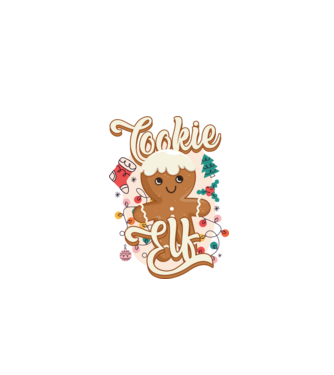 Cookie elf model alb pe tricou