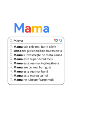 căutare Google Mama model alb pe tricou