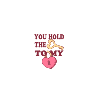 you hold the key to my heart model alb/roșu pe tricou