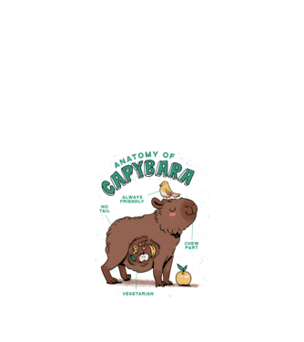 Anatomy of Capybara model alb pe tricou