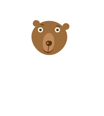 Bear Face model alb pe tricou
