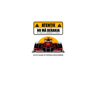 Atenție model alb pe tricou
