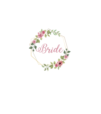 BRIDE pink floral model alb pe tricou