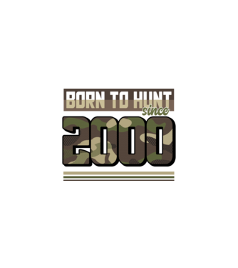 Born to hunt since 2000 model negru pe tricou
