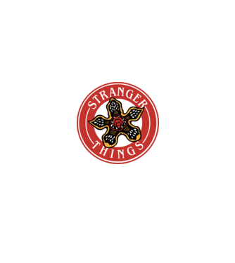 stranger things logo bucks model roz neon pe tricou