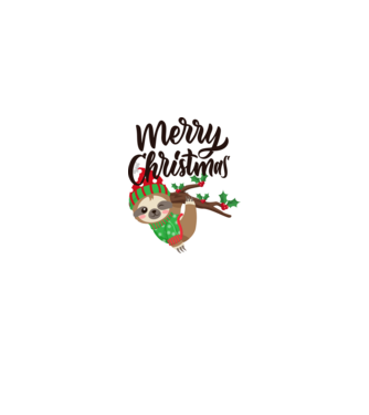 Merry christmas sloth model alb pe tricou