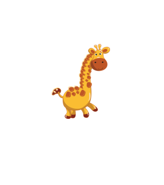 Cute giraffe model negru pe tricou