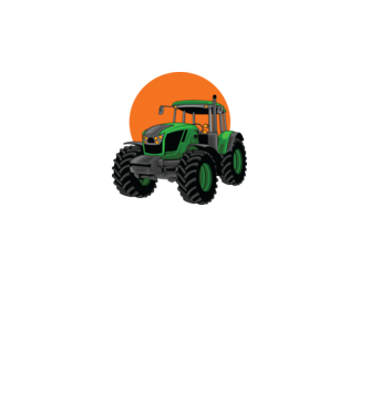 TRACTOR model alb pe tricou