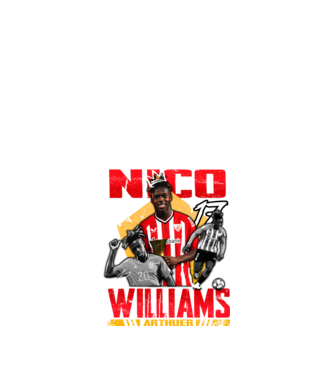 Nico Williams tribute model negru pe tricou