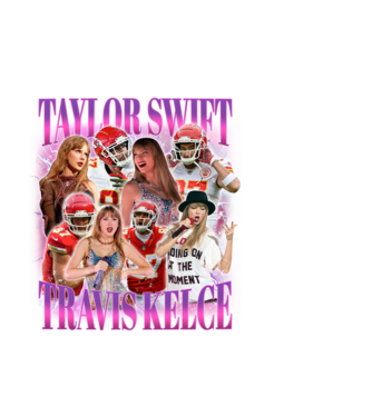 Taylor Swift ERAS Travis Kelce bootleg model negru pe tricou