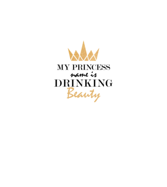 Drinking beauty gold model alb pe tricou