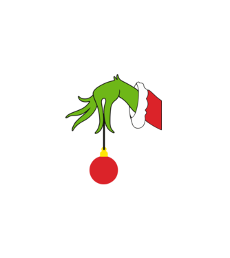 Grinch hand model alb pe tricou