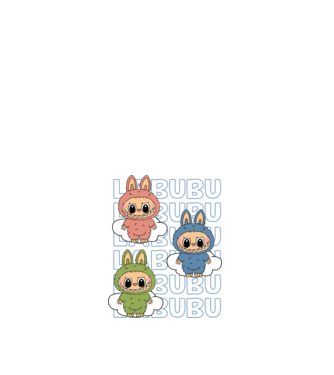 LABUBU model alb pe tricou