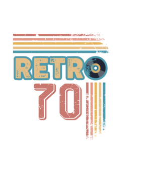Retro 70 Birthday model albastru deschis pe tricou
